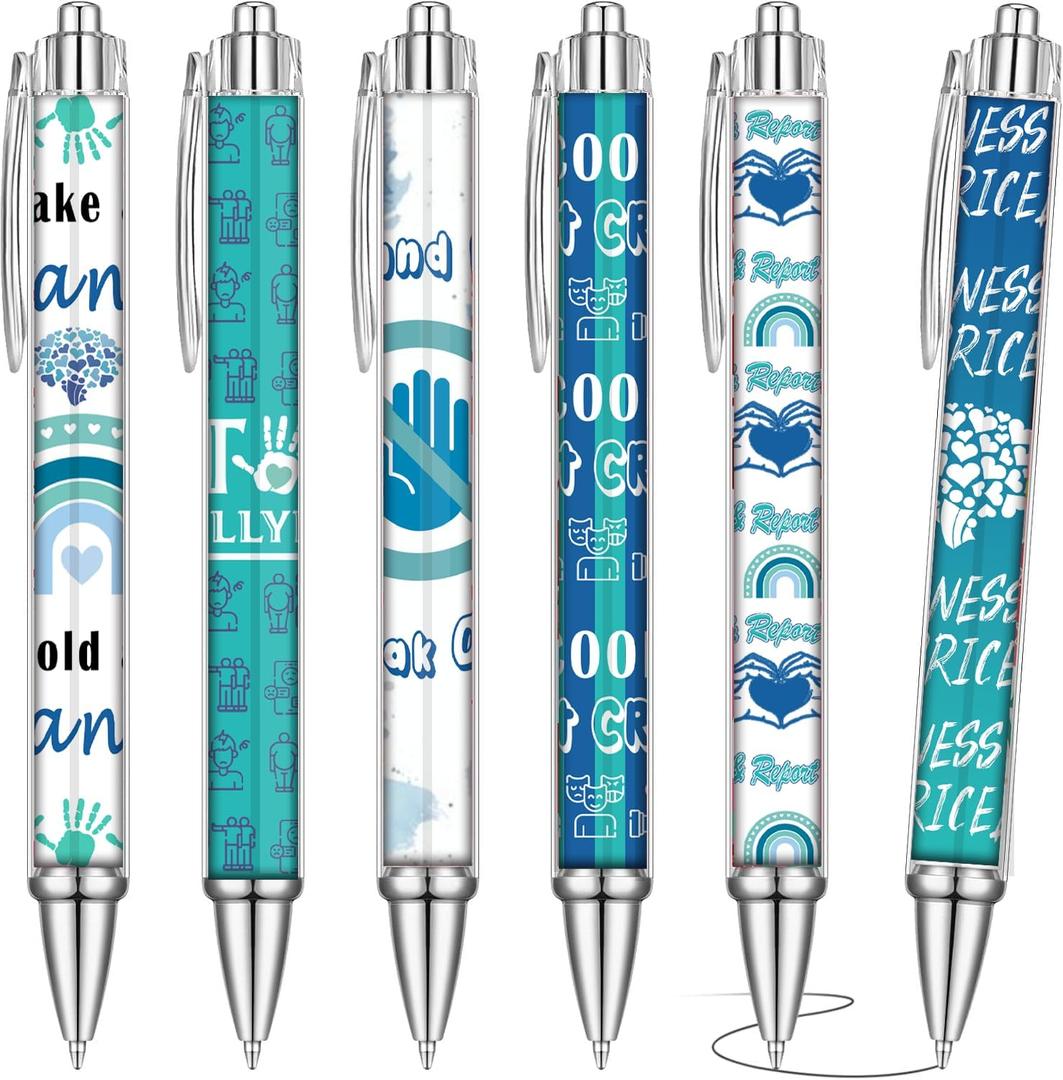 2 x 36 Ps Ballpoint Pens, Anti Bullying Theme, Calling on Evil Forces to Speak out about Non Retractable Ballpoint Pens, Office Gifts for Men And Women, Black Ink Pens (Blue)