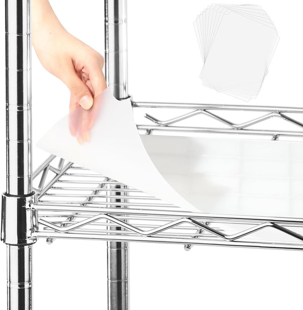 Frienda Set of 6 Wire Shelf Liner 18 x 48 Inch Heavy Duty Shelf Liners Packed Flat for Wire Shelving, Waterproof Non Adhesive Plastic Mat for Metal Rack Kitchen Shelves, Shoe Rack