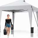 SANWAY 10x10 Pop up Canopy Tent, One-Button, Outdoor Instant Canopy Protable for Events, Camping, Parties, Vendor, Beach Tent - White