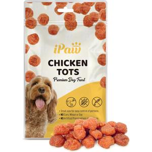 Chicken Tots Dog Treats for Puppy Training, All Natural Human Grade Dog Treat, Hypoallergenic, Easy to Digest (Chicken Tots) (3.5 Ounce (Pack of 1))