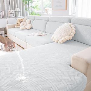 Waterproof Couch Cushion Covers, Stretch Magic Sofa Seat Slipcover, Waterproof Sectional Couch/Sofa Cushion Covers for Pets Washable (3PC, Grey)