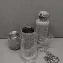 Youyole 3 Pcs Diamond Water Bottle Rhinestone Water Bottle Glitter Tumbler Thermal with Chain Bling Cups with Lids Rhinestones Stainless Steel Thermal for Women Girl (Classic Style)