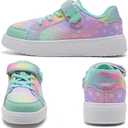 IceUnicorn Kids Girls Sneakers Lightweight Causal Walking Shoes Low Top Elastic Lace Sneaker with Hook and Loop(Toddler/Little Kid/Big Kid) (Rainbow)