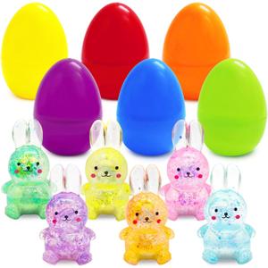 6PCS Easter Eggs with Fidget Bunny for Easter Theme Party Favors, Supplies for Easter Egg Hunt, Basket Stuffers/Fillers, Classroom Prize Supplies Toddler Boys Girls