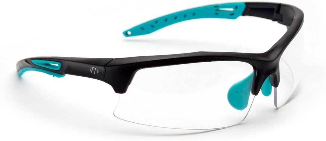 Walker's Unisex Teal Impact Resistant Sport Glasses | Durable Non-Slip Rubberized Frame UV Protection Shooting Outdoor Sports Glasses w/ Clear Lenses