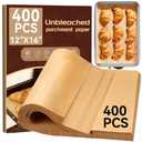 YUANYE 400PCS Parchment Paper Baking Sheets, 12"x16" Unbleached Precut Half Parchment Paper for Baking, Non-Stick Baking Paper for Baking, Grillin, Steaming Bread Cookies, Oven, Air Fryer, Microwave