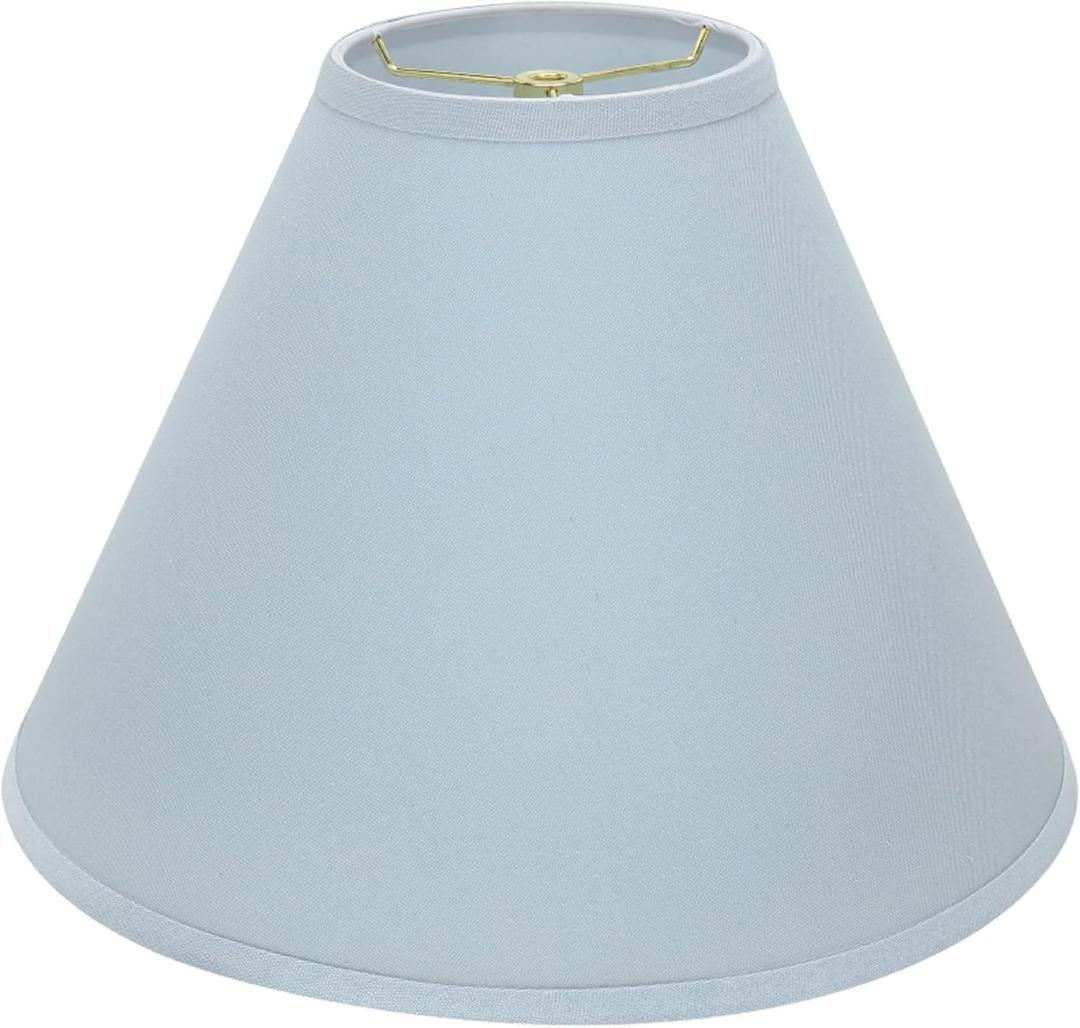 Aspen Creative 32267 Transitional Hardback Empire Shaped Spider Construction Lamp Shade in Light Blue, 16" wide (6" x 16" x 12"), 6" Top x 16" Bottom x 12" Slant