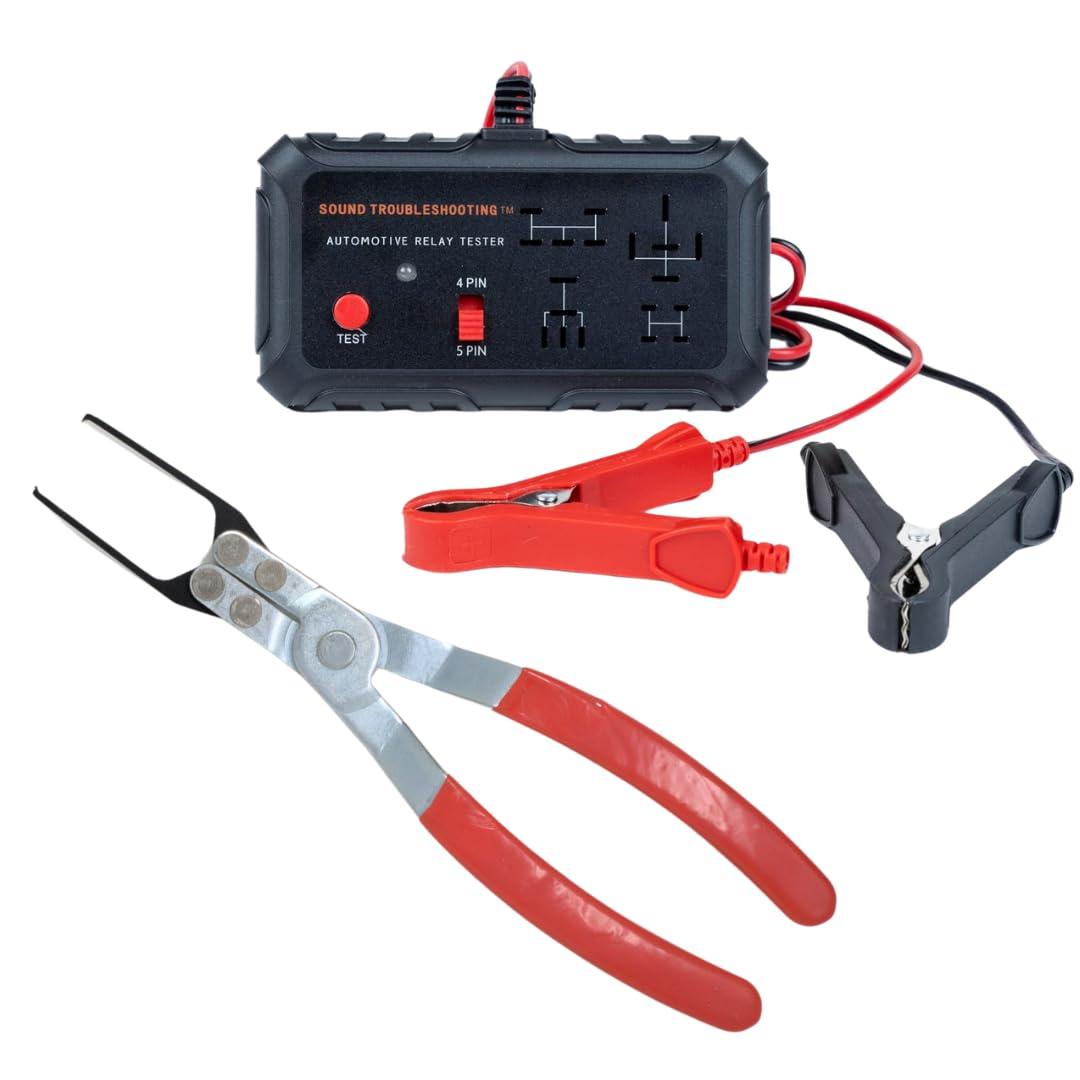 Automotive Relay Tester with Relay Puller - 12V Auto Relay Diagnostic Tool, Car Relay Tester with Battery Clips, Relay Testing Kit, Electrical Systems Tool | Patented
