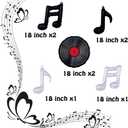 Record Balloons Music Note Balloon Vinyl Records Decor Retro Music Disco Rock and Roll Themed Balloons Decor for Decades Party Decorations Records Wall Decor 50s 70s 80s Birthday Party Decorations