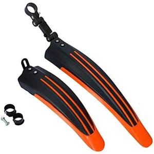Free-fly Adjustable Road Mountain Bike Bicycle Cycling Tire Front/Rear Mud Guards Mudguard Fenders Set (Orange)