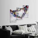 KREATIVE ARTS 3 Pieces Graffiti Paintings Canvas Wall Art Hand Heart Gesture Pop Art Posters Prints Romantic Bedroom Decor Modern Giclee Artwork Framed Ready to Hang Each Panel 12x24 Inches