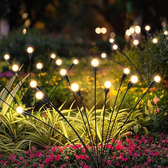 Solar Christmas Decoration, 80 LED Firefly Garden Lights Outdoor, Wind Sway Solar Lights for Yard Patio Pathway Decoration (8 Pack)