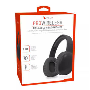 Helix Pro Wireless Foldable Bluetooth Headphones - Black 