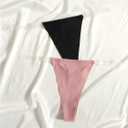 GORGLITTER Women's 2 Piece No Show Underwear G String Thongs Clear Strap Invisible Seamless See Through Underwear Panties (M)