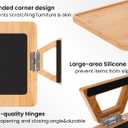 2 Pack Couch Arm Tray,Bamboo Folding Sofa Tray,Sofa Armrest Trays Clip-On Couch Desk for Drinks,Snacks,Phone,Remote ControlNatural, L13 x W 9.45in