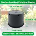 Short 5 Gallon Pot for Plants, Sturdy Plastic Planter Pots with Drainage Holes, Large Plastic Planters, for Seedlings, Succulents, 10 Pcs 5 Gallon Short