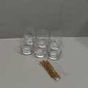 Libbey Stemless 6 Ounce Wine Taster / Mini / Sample Glass 260, Set of 6 w/ FDL Party Picks