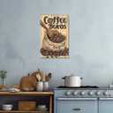 Coffee Canvas Wall Art Vintage Coffee Bean Painting Print Kitchen Food Pictures Wall Decor for Cafe Home Decor Framed(Kitchen-2,16L x 24W)