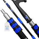 SandShark 4 Stage Heavy Duty Telescoping Boat Hook - Anodized Aluminum Dock Pole, Sturdy Extension Pole with Foam Grips - Boat Accessories, Fishing Accessories, Pontoon Boat Accessories., 4-12 ft