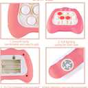 4 x Pop Fidgets Game Toys,Handheld Game for Kids 6-8,Quick Push Game,Bubble Stress Pop Light Up Game Birthday Gifts for Boys Girls Teens Dark Pink