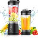 Personal Size Portable Blender for Shakes & Smoothies, 16oz Mini Small Smoothie Blender with On Go Lid & Sip Lid, 26000RPM Rechargeable Cordless Electric Blender for Travel Gym Office