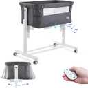 Electric Rocking Bassinet,Auto Rocking Bassinet for Baby,Dark Grey, Crib
