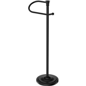 Toilet Paper Holder Free Standing, 25" H Stainless Steel Black Toilet Paper Stand, Weighted Base Floor Tissue Roll Holder for Bathroom, Toilet Roll Stand