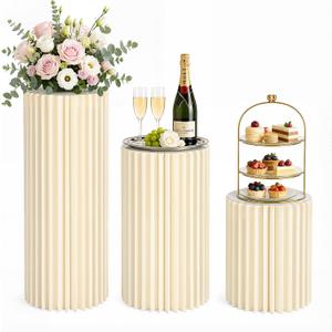 3 Pack Cylinder Display Stands, 15.75 23.62 31.50 inches