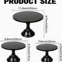 3 Pcs Black Cake Stand Set Round Metal Cake Display Stand 8/10/12 inch Dessert Table Decorations Cupcake Holder Round Cake Pedestal Stand Holder Plate for Wedding Birthday Party Anniversarie