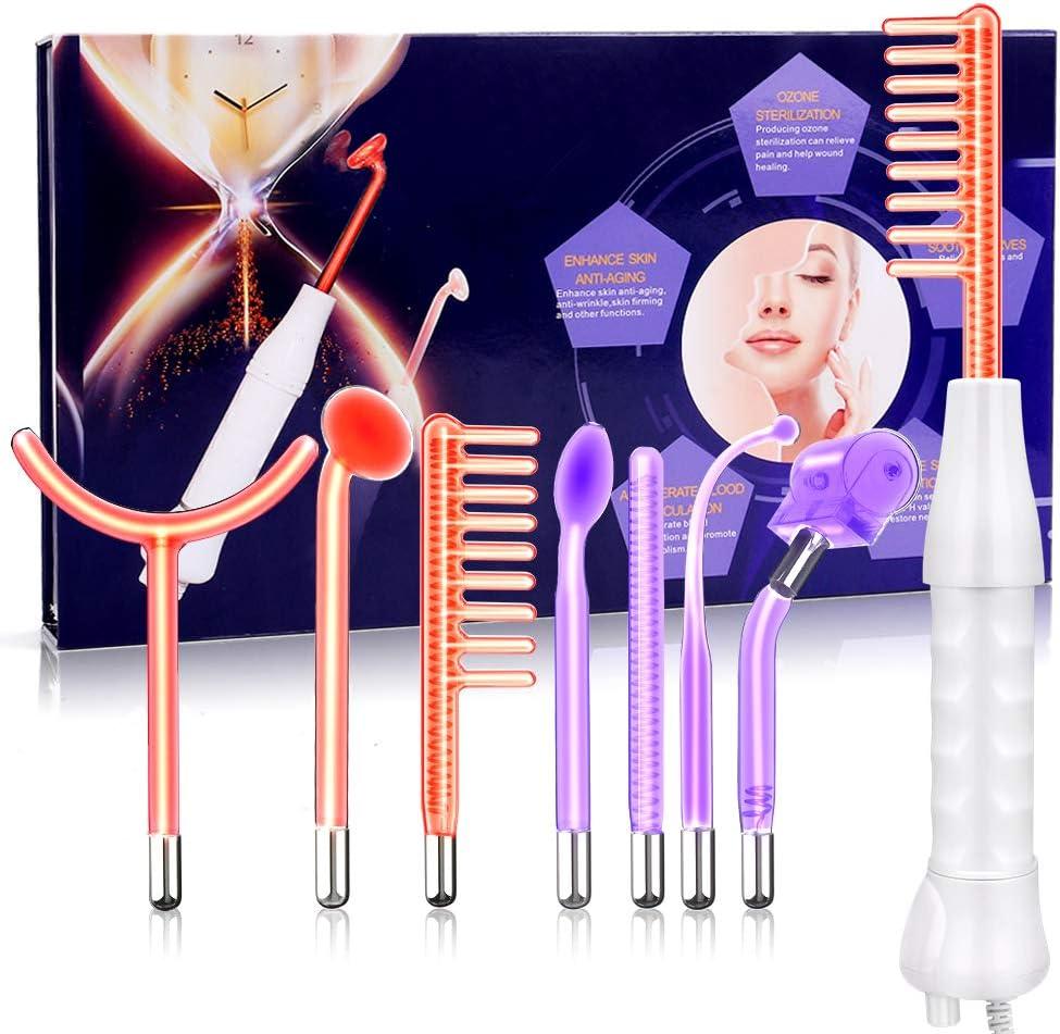 Meifuly High F Rrequency Wand Portable Machine, Portable Handheld High F requency Wand Machine with 7 Different Tubes (MultiColored)