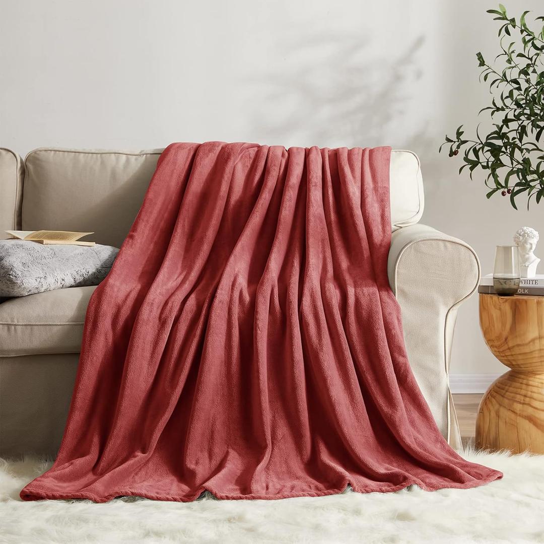Fleece Blanket Throw Size Coral Lightweight Super Soft Cozy Luxury Bed Blanket Microfiber (Throw(50"x60"))