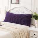 Decorative Body Pillow Cover 20x54 Inches, Super Soft and Cozy Bubble Textured Fleece Long Body Pillowcase with Zipper Closure,1 Pack, Aubergine