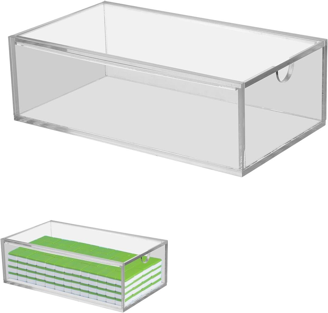 Mahjong Case, Empty Acrylic Mahjong Case Mahjong Storage Box for Tiles Transparent Mahjong Tile Display Box for Standard Sized Mahjong Tiles Accessories Supplies