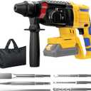 SDS Cordless Rotary Hammer Drill Compatible with Dewalt 20V Battery(NO Battery) Brushless Motor, Safety Clutch, 4 Functions with 5 Drills and Carrying Bag for Concrete/Masonry/Wood/Metal