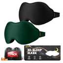 Sleep Masks for Women Men - Blackout Eye Cover for Lash Extension, 3D Contoured Sleep Mask for Side Sleeper, Soft Memory Foam, Sleep Masks for Travel, Airplane, Night(Cloud Black) 1 Pack