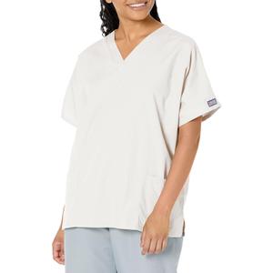 Cherokee Scrub for Women V-Neck Top Traditional fit with Dolman Sleeve and Fade Resistant Fabric - 4700 (White, M)