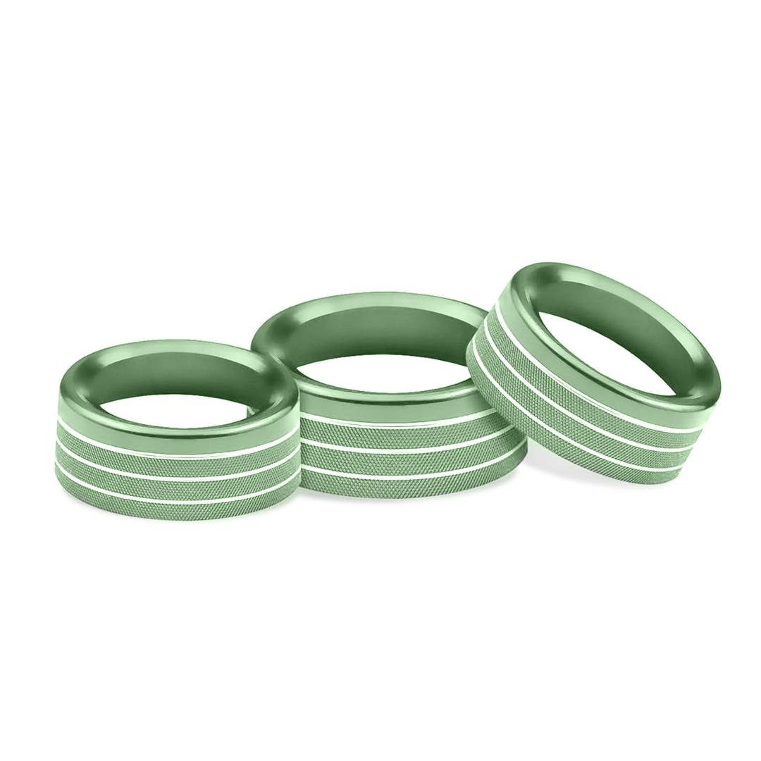 AuTK Climate Control Knob Covers Compatible with Dodge Challenger/Charger 2015-2024, Chrysler 300/300s 2015-2024, 5Pcs Kit (Green)