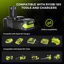 2-Pack 18V 3.5Ah Replacement for Ryobi 18V Battery, Compatible with Ryobi One+ Power Tools and Chargers, Li-Ion Batteries with LED Indicator, Fits P102 P103 P104 P105 P107 P108 P109