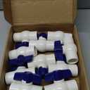 10 Pack 3/4'' PVC Ball Valve Slip, PVC Water Pipe Shut Off Valves 3/4inch with Double Socket Full Flow Port, T Handle SCH40 Plastic Control Valve for Swimming Pool, Irrigation, Sewage Pipes