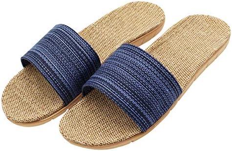 Hwayslon Fashion Unisex Linen Summer Skidproof Indoor Slippers size 40-41