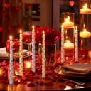 Treela 12 Pcs Valentine's Day Conversation Heart Candles 9.8 Inch Candy Heart Taper Candle Unscented Candlestick for Wedding Anniversary Home Party Supplies Restaurant Dining Table Decoration 6 Colors