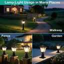 Solar Post Lights Outdoor – No Wiring Required, Auto Dusk to Dawn Fence & Pillar Light for Backyard, Garden, Pathway, Metal and Glass Built Weather Resistant Post Lamp Lights (Warm White)