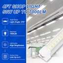 XLNYUUI Led Shop Lights,4FT LED Light 50W 6500K 7000LM Led Daylight,Garage Light Linkable Clear Cover Integrated V-Shape for Garage Warehouse Workbench Workshop(2-Pack)