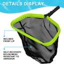 Sepetrel,Pool Net,Professional Swimming Pool Leaf Skimmer Nets for Cleaning with Nylon Deep Bag,Heavy Duty Aluminum Frame & Handle Rake(Pole Not Included)