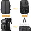 Travel Backpack for Men, 50L Carry On Flight Approved Convertible Duffle Bag with Shoe Compartment, 17 inch Laptop Luggage with USB Charging Port for Weekender Hiking, Black