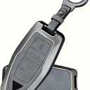Key Fob Cover Compatible with Mitsubishi Outlander 2021 2022 2023 2024 Fob Case Zinc Alloy Protector Keychain 4 Buttons Gray A