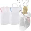 3 Pcs Laundry Bags Mesh Wash Bags with S Hooks,Bra Washing Bags for Laundry, Laundry Bags for Delicates,Sock Bag for Washing Machine,12 x 7.9 Inch (3 Color), Standard