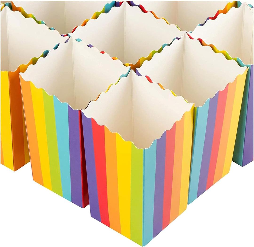 BLUE PANDA Mini Rainbow Popcorn Party Favor Boxes (100 Pack) - Mini Popcorn Boxes