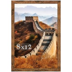 Picrit 8x12 Picture Frame, Photo Frame for Wall Mounting Display, Brown 2 pack