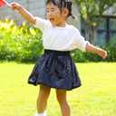 Cilucu Baby Girls Skirts Sparkly Sequin Kids Birthday Party Skirts Girls Princess Mini Skirts (Black, XXL)